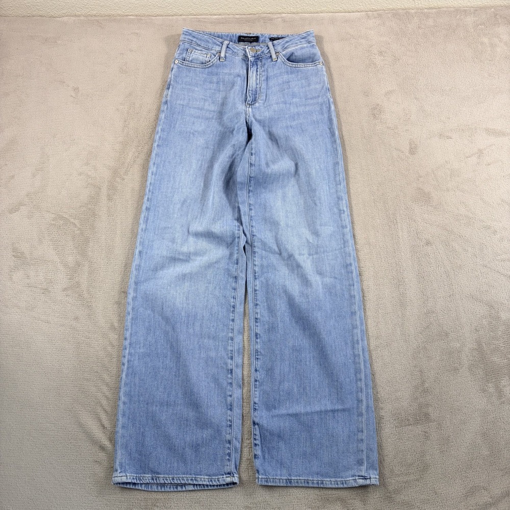 Banana Republic High Rise Wide Leg Jeans in Light Blue Wash Women 26